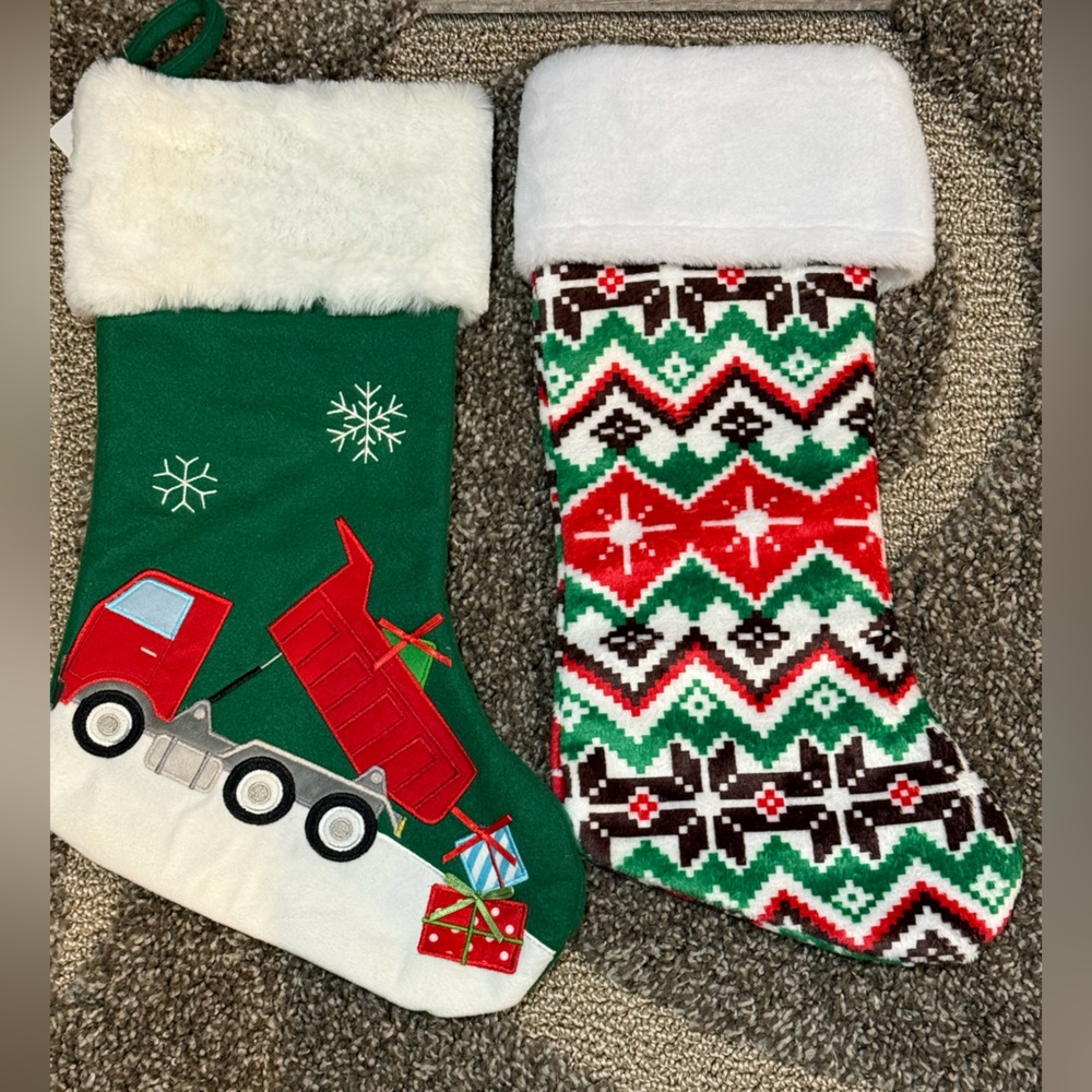 Curated 2pc Holiday Stocking Bundle ~17.5” Hobby Lobby 5975603.